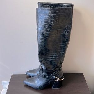 ASOS black croc boot